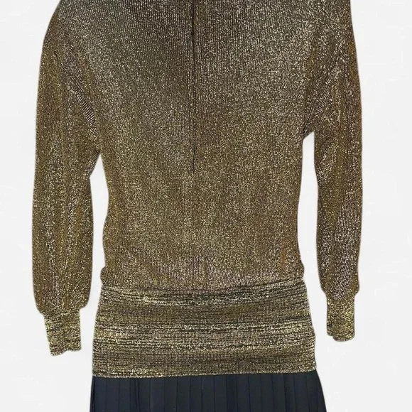 Luxurious Gold and Black Long Sleeve Dress - Picture 5 of 5